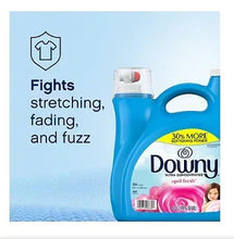 Downy fabric conditioner bottle with anti-stretch, fade, and fuzz graphic