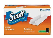 Scott c-fold paper towels box, 16 packs, 2400 count