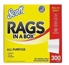 Scott Rags in a Box all-purpose paper towel box, 300 sheets, yellow and red