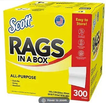 Scott Rags in a Box paper towel box, 300 sheets, all-purpose, yellow with red end