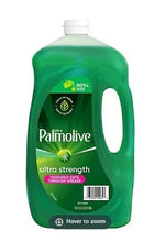 Palmolive ultra strength dishwashing liquid refill bottle, green, front label