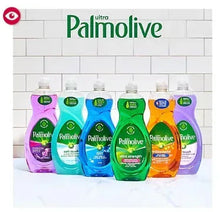 Palmolive dishwashing liquid multipack lineup of green, blue, purple, and orange bottles