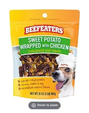 Beefeaters dog treat pouch with sweet potato wrapped chicken, 32 oz