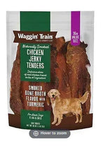 Dog jerky tenders bag, smoked chicken flavor with bone broth and turmeric, green label