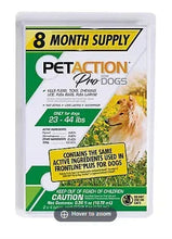 Dog flea and tick repellent 8-month supply package, Pro-Dogs label