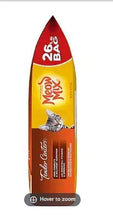 Dry cat food bag, 26 lb; upright yellow/orange Salmon & Chicken Tender Centers label