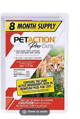 Pet Action Flea & Tick Cat Treatment, 8 treatments