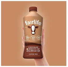 Chocolate reduced-fat ultra-filtered lactose-free milk bottle, fairlife