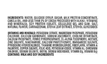 Boost nutritional shake ingredients panel with allergen and nutrient information