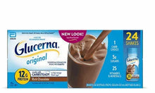 Glucerna 24-pack protein shake carton, 12g protein, rich chocolate flavor