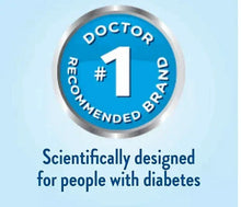 Doctor recommended #1 badge with text for people with diabetes