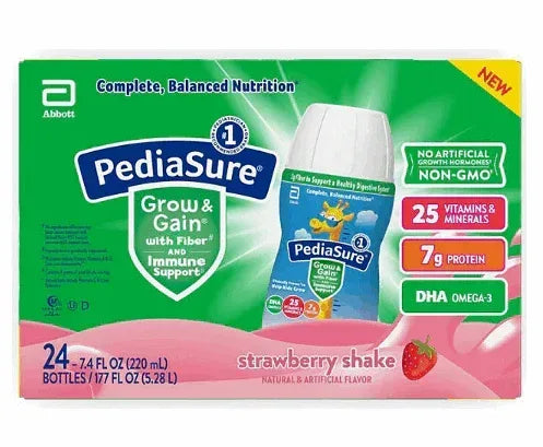 PediaSure Nutritional Grow & Gain Shake with Fiber, Strawberry 7.4 fl. oz., 24 pk.