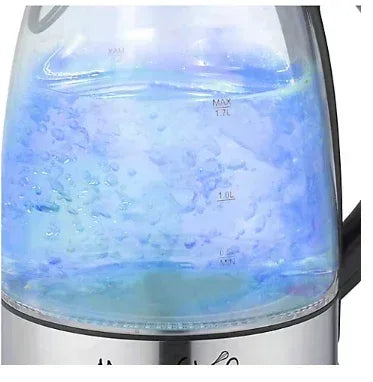 MegaChef 1.7L Glass Stainless Steel Electric Tea Kettle