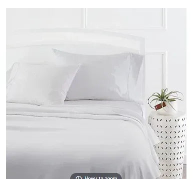 Supreme Elegance 1000TC CVC Satin 6 Pc. Queen Size Sheet Set - White