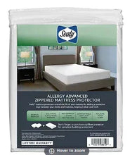 Allergy Advanced zippered mattress protector in retail package, Sealy logo