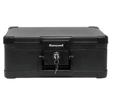 Fireproof waterproof chest safe with Honeywell logo and front lock