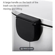 Stainless steel step-on trash can with side foot pedal and hinged lid