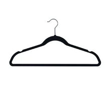 Black rubberized anti-slip hanger with curved hook and wide shoulder bar
