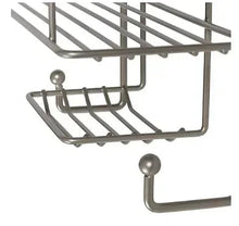 Metallic stainless steel trash can inner wire shelves with hooks and brackets