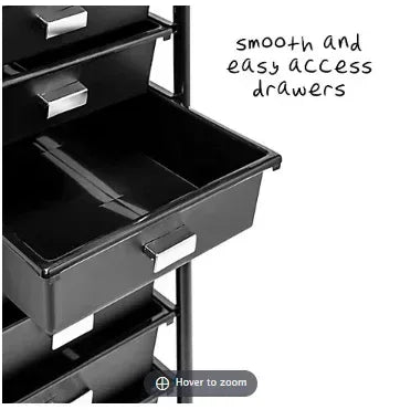 Honey Can Do 12-Drawer Rolling Storage and Craft Cart Organizer - Black