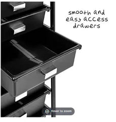 Honey Can Do 12-Drawer Rolling Storage and Craft Cart Organizer - Black