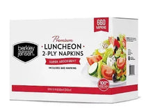 White 2-ply luncheon napkins, 660 count, packaged