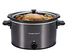 Hamilton Beach 10-quart slow cooker with glass lid and black control knob