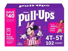 Huggies Pull-Ups training pants box, purple and pink with girl character and 4T-5T