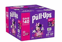 Pull-Ups training pants box, purple and pink side view with Minnie-style girl