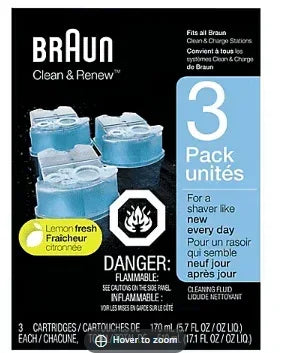 Braun Clean & Renew Cartridges with Lemon Fresh Scent, 3 pk.