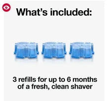 Three blue Braun Clean & Renew refill cartridges in a 3 pack