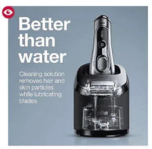 Shaving cleaning cartridge in black dispenser for Braun Clean & Renew