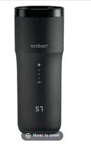 Ember black travel mug with lid and glowing temperature display