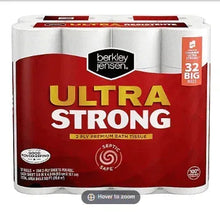 Bath tissue multipack with 32 rolls, white rolls in red and white Berkley Jensen pack