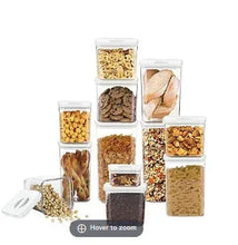 Smart Seal container set with clear bins and white lids