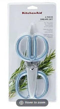 2-piece utility and all-purpose shears set with blue loop handles