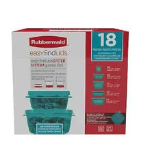 Rubbermaid Easy Find Lids 18-pc turquoise food container lids set in retail box