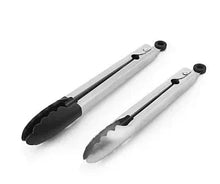 KitchenAid tong set, stainless steel with black silicone-grip ends