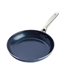 11-inch ceramic nonstick frypan with dark blue interior and side handle