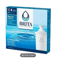 BRITA pour-through replacement filters, 10 pack box with cartridge