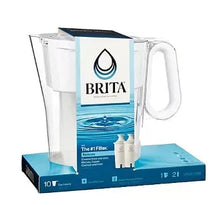 BRITA 10-cup water pitcher with spout, handle, and filter cartridges