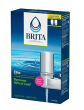 Brita chrome faucet mount filter system box with two replacement filters and faucet mount