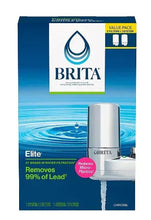 Brita chrome faucet mount filter system value pack box with two replacement filters