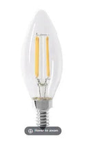 Feit Electric LED candelabra bulb, clear glass, two filaments, soft white