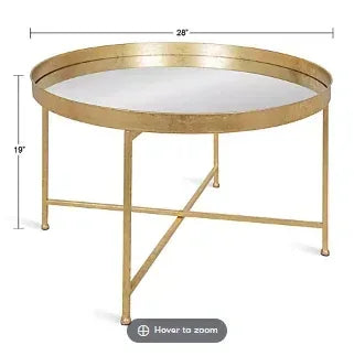 Kate and Laurel Celia Modern Round Coffee Table - Black and Gold