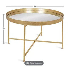 Kate and Laurel Celia Modern Round Coffee Table - Black and Gold