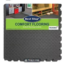Dark gray interlocking comfort flooring tiles, 8-pack set