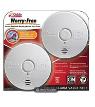 White smoke alarm, two-pack with front speaker vents and circular test button