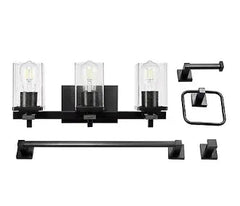 Globe Dakota 5-Pc. All-In-One Bathroom Set - Black