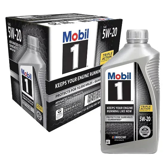 Mobil 1 Advanced Full Synthetic Motor Oil 5W-20, 6 pk./1 qt.